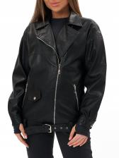 Кожаная куртка женская NoBrand AD4611 черная XXL