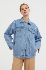 Джинсовая куртка женская Finn Flare S21-15000 голубая 48