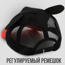 Кепка "Мышка" с сеткой, черный+красный – фото 1