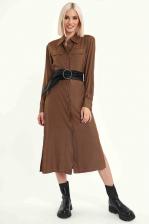 Платье-рубашка женское Calista 3-1270035 коричневое 42 RU