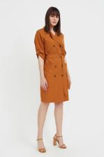 Платье женское Finn Flare S21-11063 коричневое XS