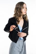 Кожаная куртка женская T-Skirt AW18-17-0484-FS черная 46-48