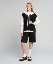 Блузка прямого силуэта с длинным рукавом белая Button Blue (128)