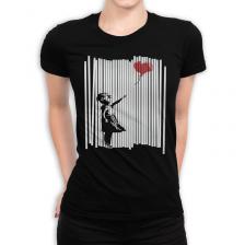 Футболка женская Dream Shirts Бэнкси - Девочка с шаром 9899084111 черная 3XL