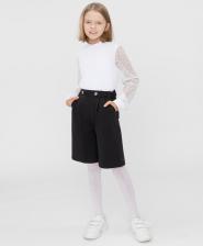 Шорты трикотажные с защипами черные Button Blue (164)