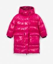 Пальто зимнее с капюшоном розовое Gulliver 22301GMC4508, 104