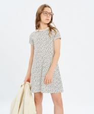 Платье белое с принтом в горошек Button Blue (134)