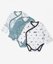 Боди распашное с длинным рукавом комплект из 3-х штук мультицвет для мальчика Gulliver (56-42)