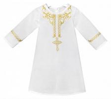 Крестильная рубашка мод. 1 с вышивкой золотом