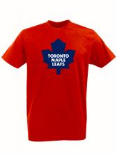 Aksisur Футболка с принтом НХЛ Торонто Мейпл Лифс (NHL Toronto Maple Leafs) красная 002