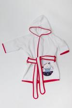 Детский халат А-1000 (белый с красным кантом, 98)