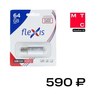 USB Flash FLEXIS RB-108 64GB USB2.0 Silver