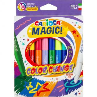 Фломастеры Carioca Color Change 9 цветов +1 изменяющий цвет