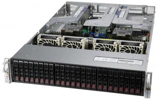Серверная платформа 2U Supermicro на базе чипсета Intel C621A 4189x2 Intel Xeon Scalable 3nd Gen DDR4-3200 RDIMM/LRDIMMx32 2.5"x24 NVMe,SAS,SATA SYS-220U-TNR