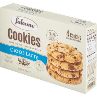 Печенье сахарное Falcone Cookies с молочным шоколадом 200 г