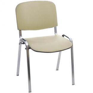 Стул офисный Easy Chair Rio кремовый (искусственная кожа, металл хром)