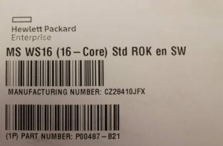 ПО HPE Microsoft Windows Server 2016 (16-Core) Standard ROK English SW (Proliant only) P00487-B21