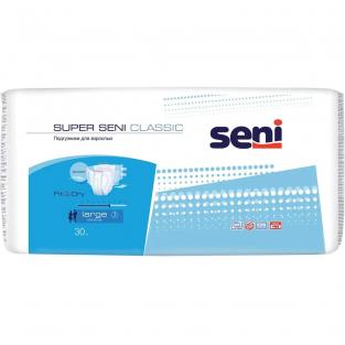 Seni Подгузники для взрослых Super Classic, 100-150 см., L (30 шт.)