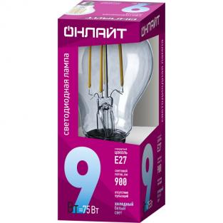 Светодиодная лампа груша ОНЛАЙТ 80 875 OLL-F-A60-09-230-4K-E27, цена за 1 шт.