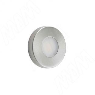 STEEL Светодиодный светильник точечный, накладной, нерж. сталь, IP67, 12V, нейтральный белый 4000К, 1W (ST12-SM-NW1)