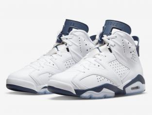 Кроссовки AIR JORDAN 6 RETRO WHITE & MIDNIGHT NAVY CT8529 -141 US 9/ СМ 27 / EUR 42.5