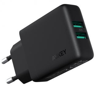 Зарядное устройство Aukey Dual-Port USB Wall Charger 24W GaN Power Tech