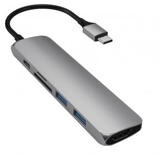 USB-разветвитель Satechi Slim Multiport V2, серый космос (ST-SCMA2M)