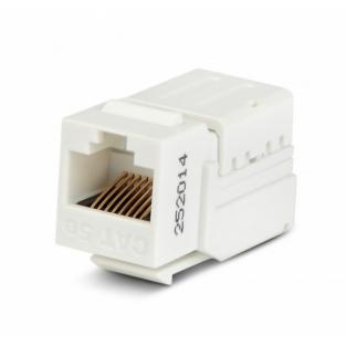 Модуль Keystone Jack Hyperline KJNE-8P8C-C5e-90-WH (RJ45, CAT.5E)