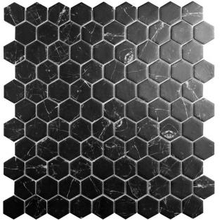 Vidrepur Мозаика Hex Supreme Marquina 31,7x31,7