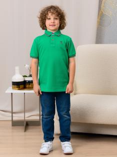 Поло для мальчика с коротким рукавом зеленый