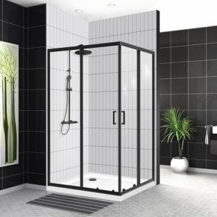 Душевой уголок BelBagno UNO-195-AH-2-120/100-C-NERO, 120х100х195 см, черный профиль