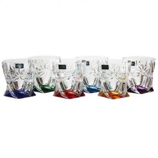 Набор стаканов (рокс) Ассорти Crystalite Bohemia Quadro стеклянные высокие 340 мл (6 штук в упаковке)