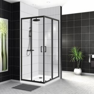 Душевой уголок BelBagno UNO-195-A-2-90-C-NERO, 90х90х195 см, черный профиль