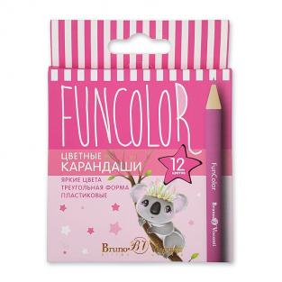 Карандаши цветные Bruno Visconti FunColor 12 цветов трехгранные укороченные