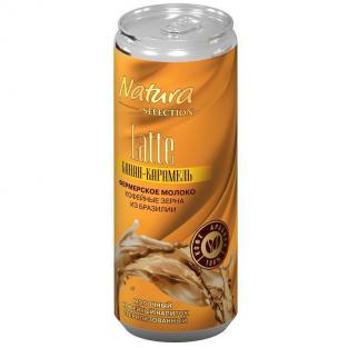 нормализованное Натура Напиток молочно-кофейный Natura Selection Latte стерилизованный 2.4% банан-карамель 220 мл