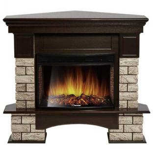 Камин Firelight Forte Wood 25U (угловой) темный дуб с очагом Electrolux EFP/P-2520LS N