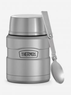 Термос для еды из нерж. стали с ложкой тм THERMOS SK3000 0.47L, Серебряный