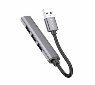 USB-разветвитель хаб USB 3.0 + 3 USB 2.0 HOCO HB26 (серый)