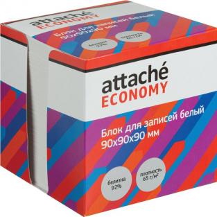 Блок для записей 90x90x90 мм в боксе белый Attache Economy (плотность 65 г/кв.м)