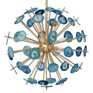 Люстра Agate Burst Chandelier Blue С Синими Агатами От Imperiumloft