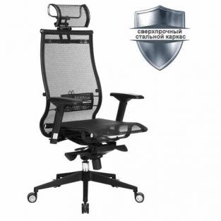 Кресло, стул Метта Кресло офисное "SAMURAI" Black Edition, сверхпрочная сетка, регулируемое, черное