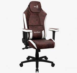 Кресло для геймера Aerocool CROWN AeroSuede Burgundy Red (<150кг, ткань AeroSuede, 2 подушки, 2D подлокотник)