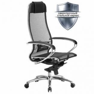 Кресло, стул Метта Кресло офисное "SAMURAI" S-1.04, сверхпрочная ткань-сетка, черное
