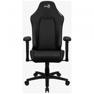 Кресло для геймера Aerocool CROWN Leatherette All Black (<150кг, искуственная кожа, 2 подушки, 2D подлокотник)