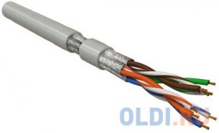 Кабель информационный Hyperline UFTP4-C6-P26-IN-LSZH-GY-100 кат.6 U/FTP 4X2X26AWG LSZH внутренний 100м серый