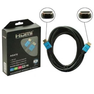 Кабель HDMI-HDMI V1.4 3 метра с поддержкой 4K и 3D Agate (черный)