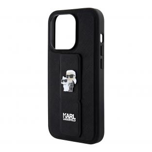 Чехол Lagerfeld для iPhone 15 Pro Max Saffiano NFT Choupette metal Hard Black