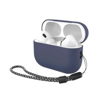 Силиконовый чехол Deppa для AirPods PRO2 с ремешком (47341) Blue