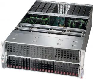 Серверная платформа 4U Supermicro 4029GP-TRT на базе чипсета Intel C622 3647x2 Intel Xeon Scalable 2nd Gen DDR4-2933 MHz RDIMM/LRDIMMx24 2.5"x NVMe,SAS,SATA SYS-4029GP-TRT