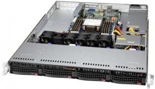 Серверная платформа 1U Supermicro на базе чипсета Intel C621 4189x1 Intel Xeon Scalable 3nd Gen DDR4-3200 RDIMM/LRDIMMx8 3.5"x4 NVMe,SATA SYS-510P-MR